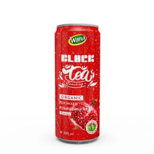 Sparkling Organic Black Tea Drink Mixed Red Apple Juice 330mL Canned