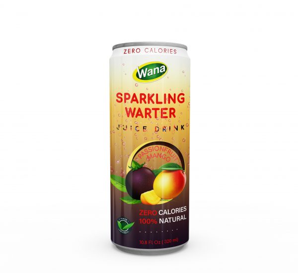 Zero Calories Sparkling Mixed Juice Drink With Passion and Mango Flavor 320mL Canned
