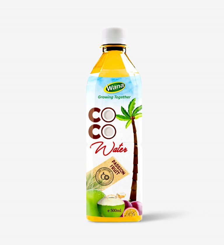500ml PET Bottled Coconut Water with Passion Fruit Flavor