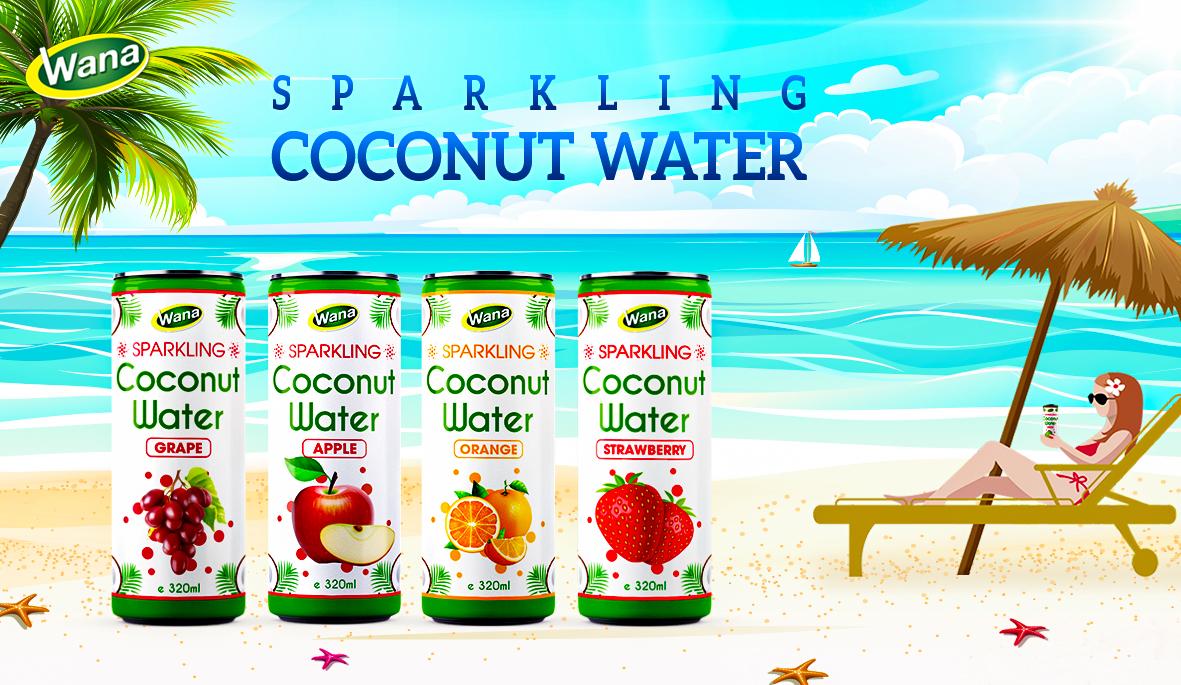 320ML SPARKLING COCONUT WATER GUAVA FLAVOR IN CAN | Wana Beverage