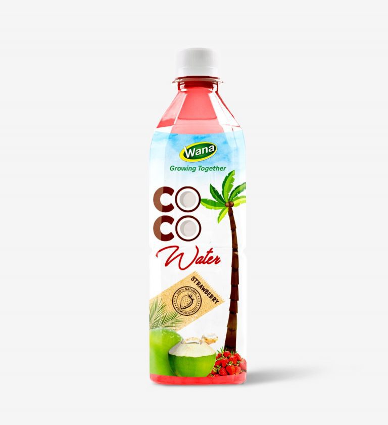 Buy PET Bottled Coconut Water with Strawberry Flavor 500ml