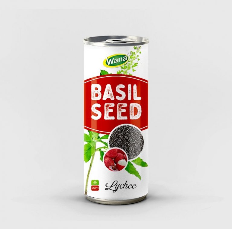 OEM Basil Seed Drink with Lychee Flavor 250ml