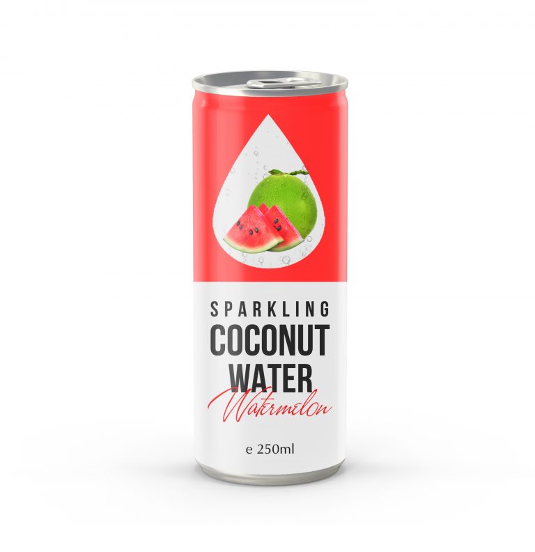 OEM Watermelon Carbonated Coconut Water in 250ml Canned