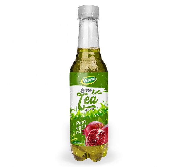 Sparkling Green Tea Drink with Green Apple Flavor 330ml Bottled
