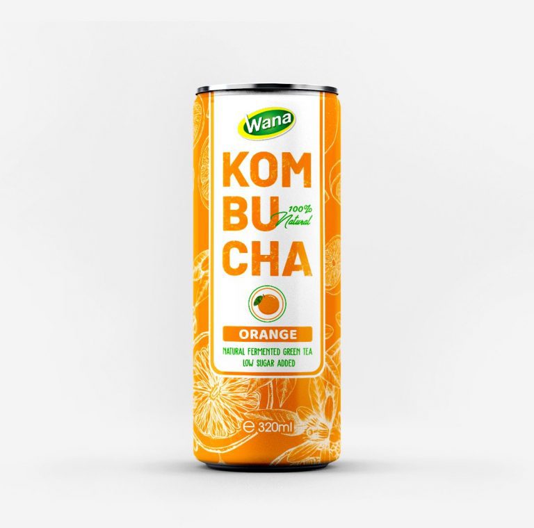 Low sugar Kombucha Tea Drink mix with fruit juice 320ml