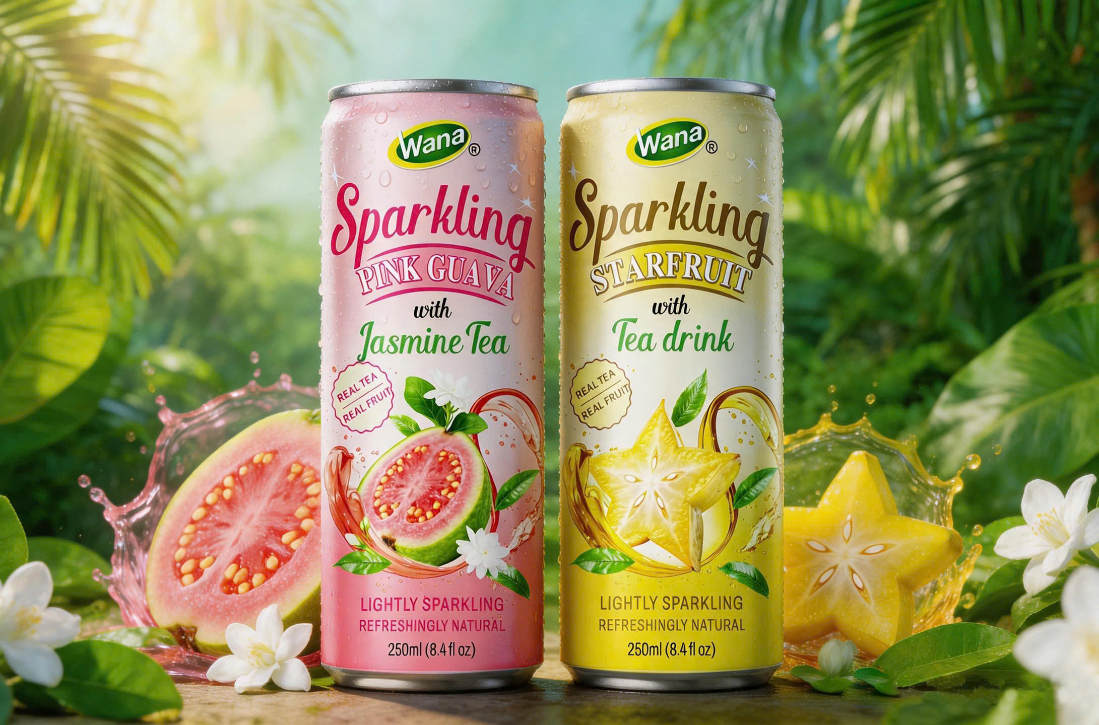 Sparkling Juices with tea Wana