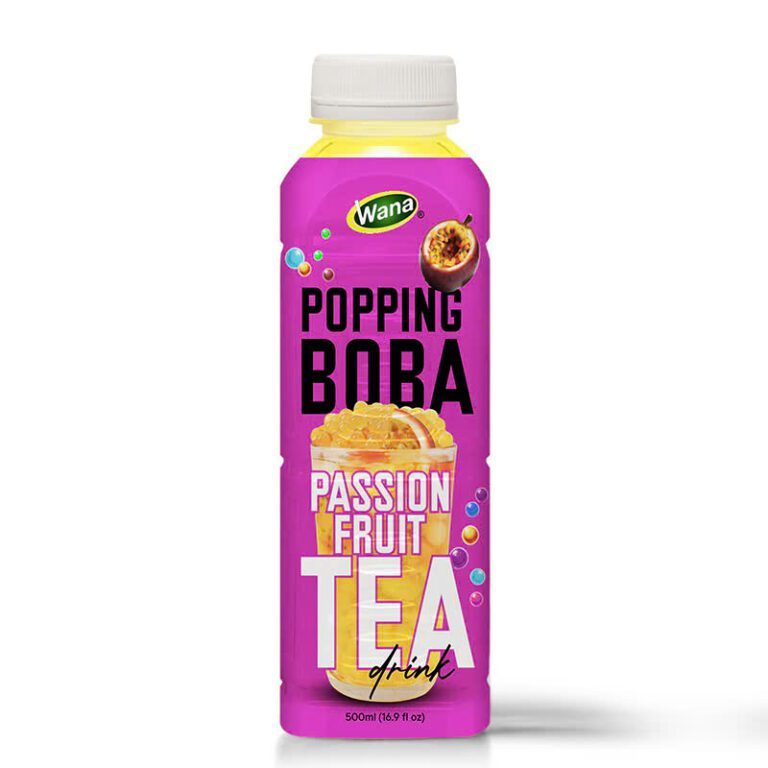 500ML – Passion Fruit Tea with Popping Boba
