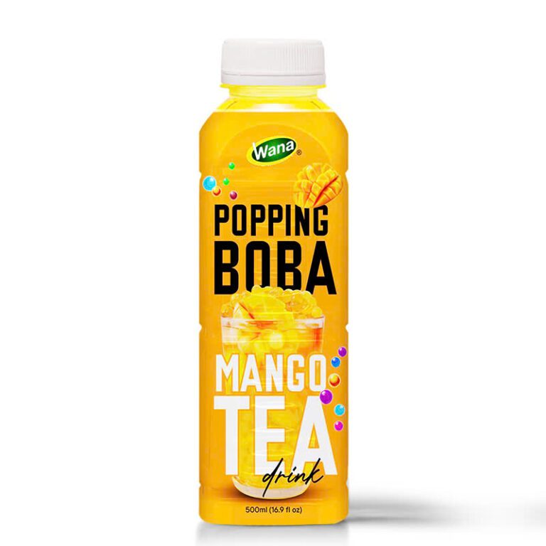 500ML – Mango Tea with Popping Boba