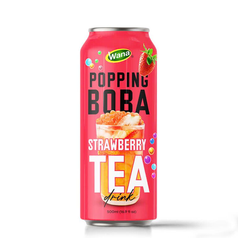 500ML – Popping Boba Tea – Strawberry Flavored