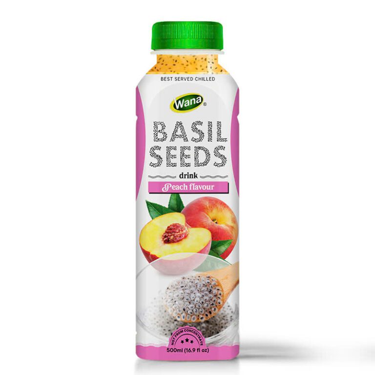 BASIL SEEDS DRINK PEACH FLAVOR – REFRESHING, NUTRITIOUS, AND NATURAL