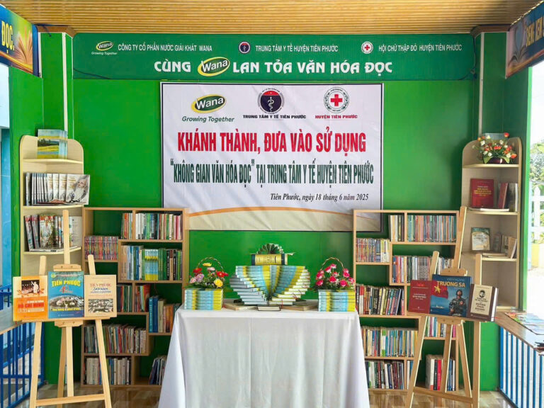 🌱 Wana Giving: Supporting the Reading Space – Spreading Love and Knowledge at Tien Phuoc District Medical Center, Quang Nam