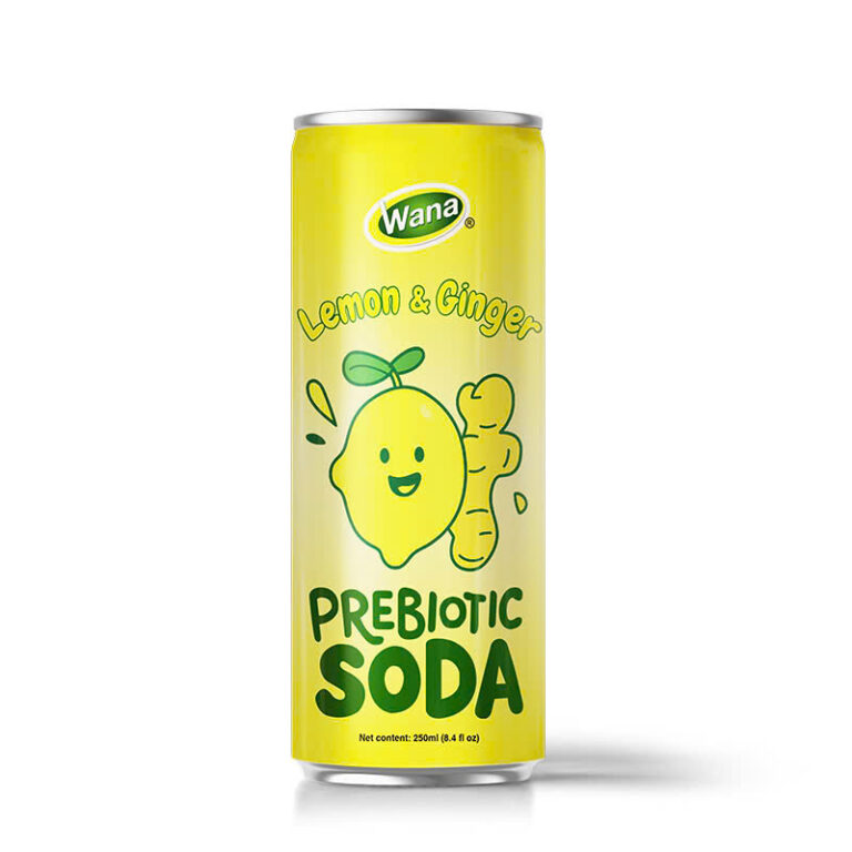 Wana Lemon & Ginger Prebiotic Soda – Refreshing & Good for Digestion!