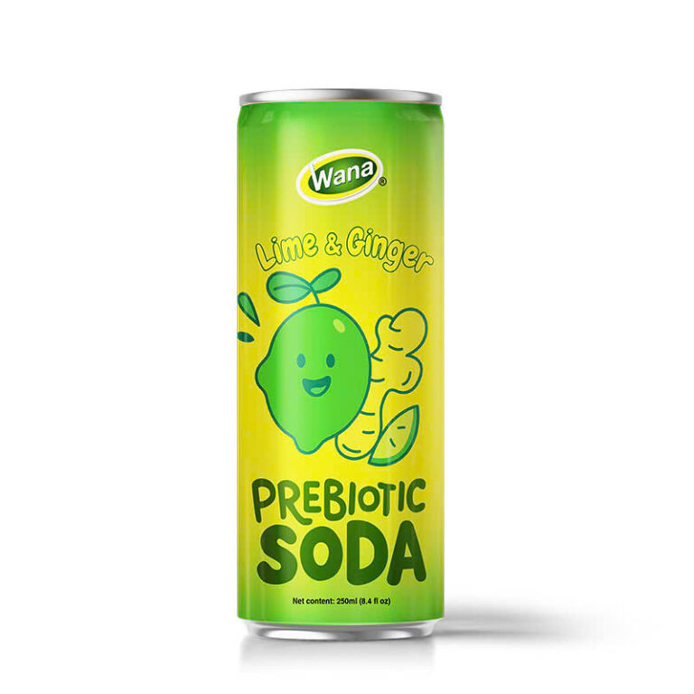 Private Label Lime & Ginger Prebiotic Soda – 250ML Canned