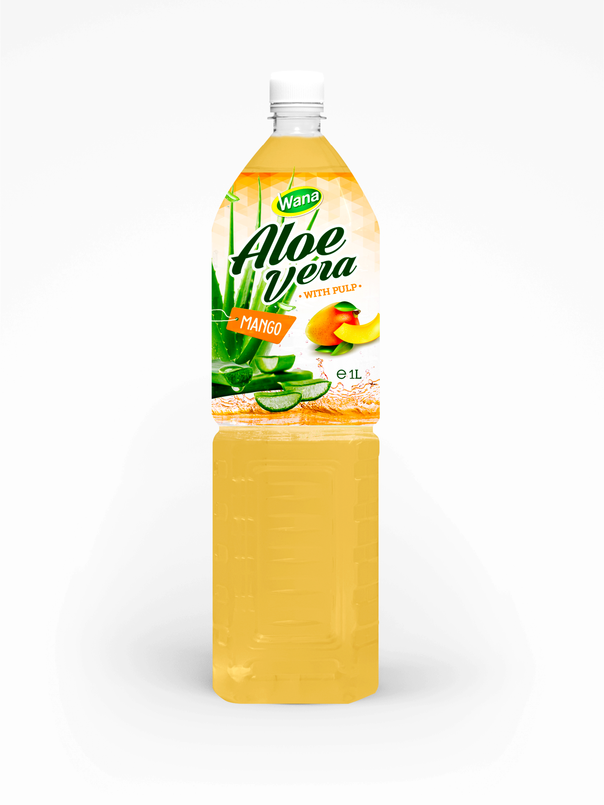 Aloe Vera Juice Drink with pulp Mango fruit flavor 1000ml PET bottle