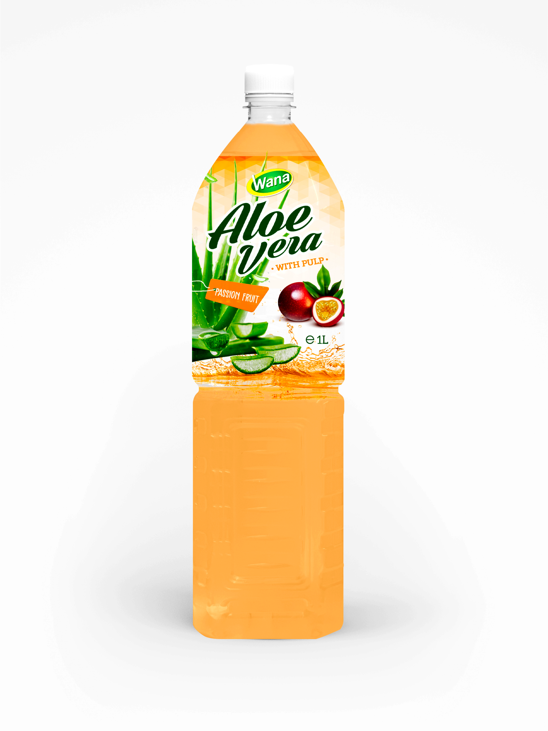 Aloe Vera Juice Drink with pulp Passion fruit flavor 1000ml PET bottle