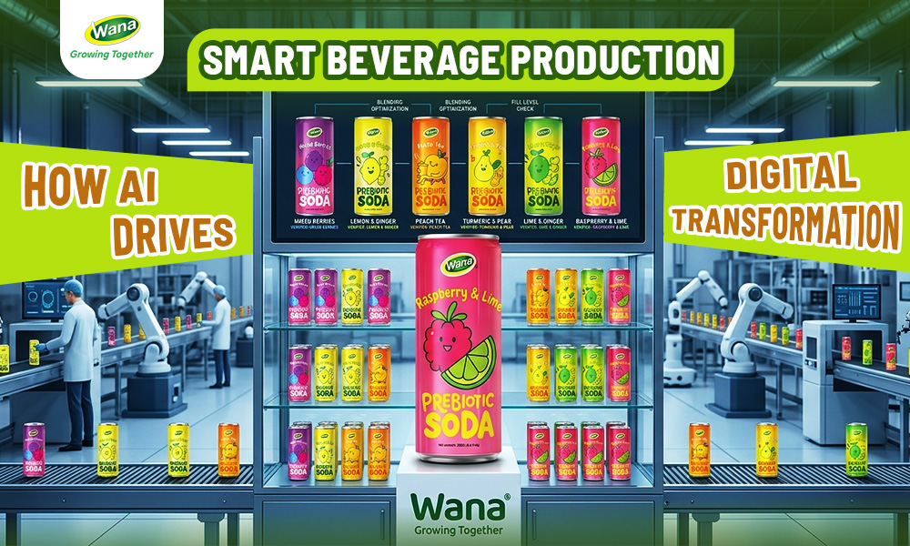 AI-powered smart beverage production line with automated drink manufacturing and digital monitoring system