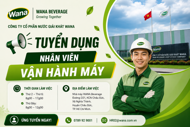 TUYỂN DỤNG NHÂN VIÊN VẬN HÀNH MÁY – THU NHẬP 10 ĐẾN 14 TRIỆU
