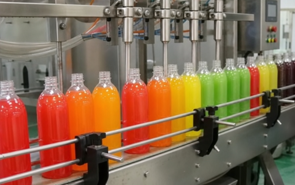 Custom drink manufacturer production line at Wana Beverage
