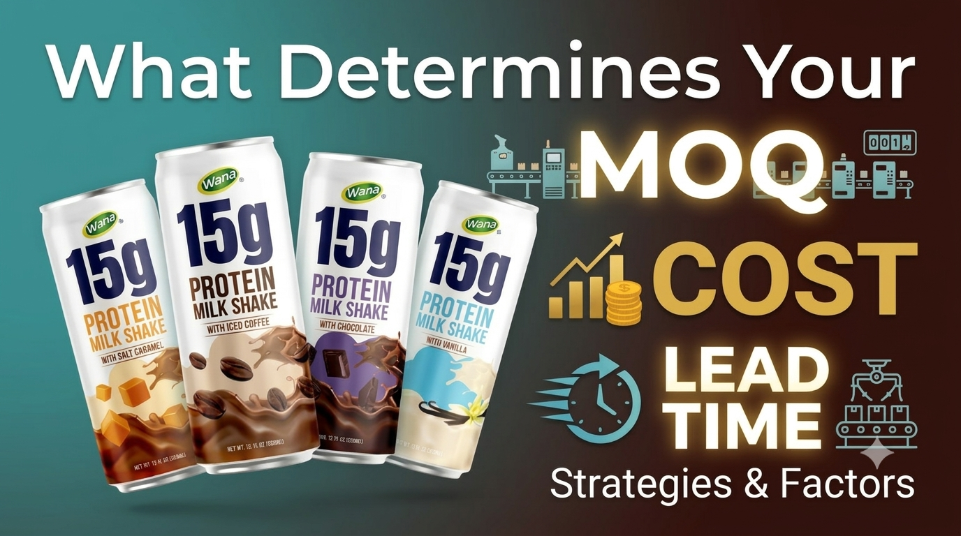 Functional beverage manufacturing with MOQ, Cost and lead time